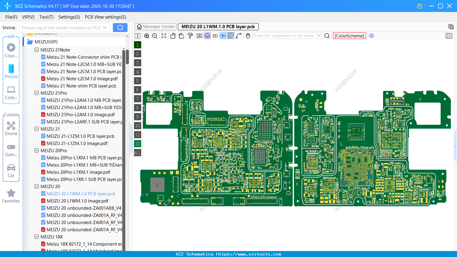MEIZU 20 L1WM.1.0 PCB Layer